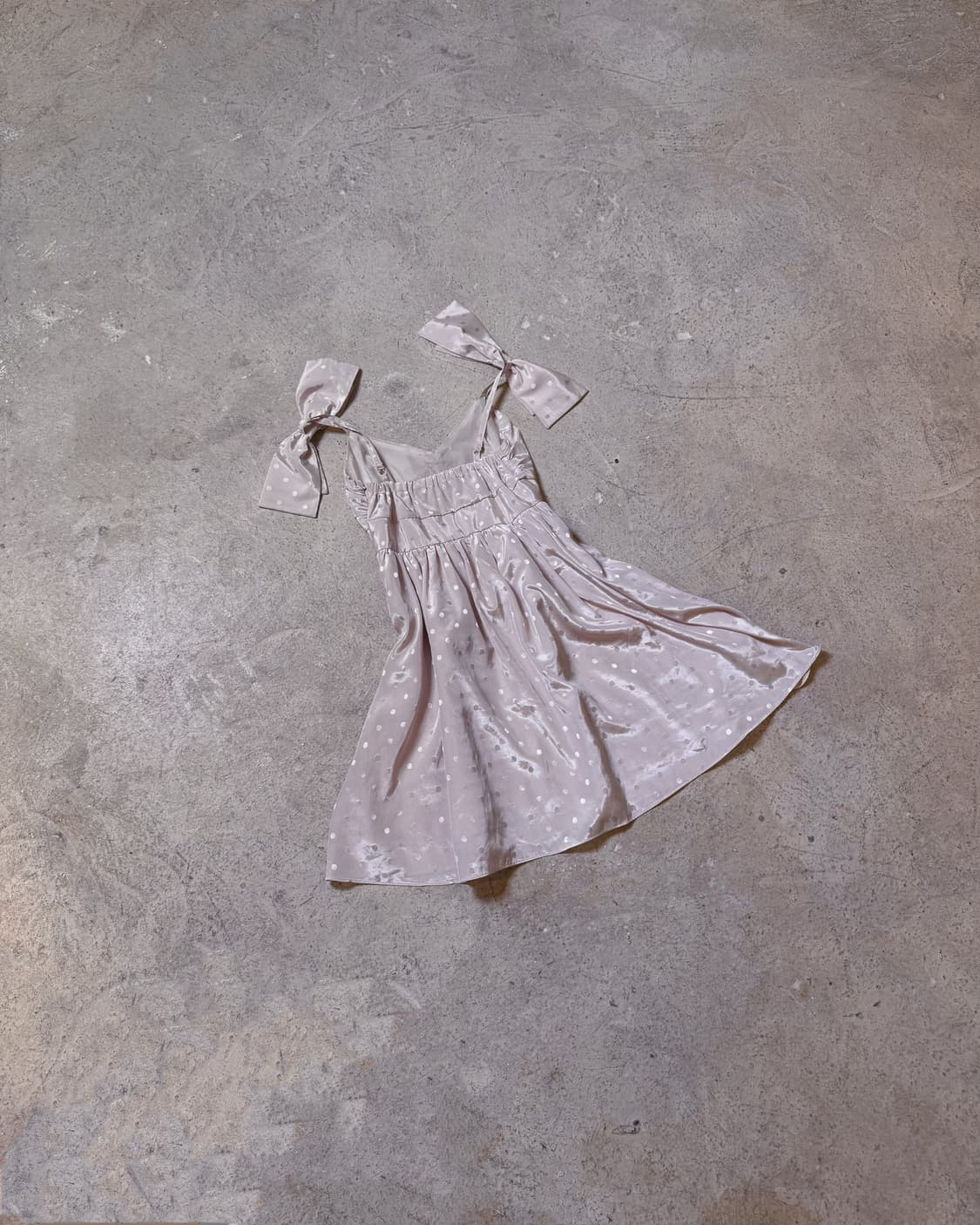 어깨 리본 포인트 도트 원피스 상품이미지3