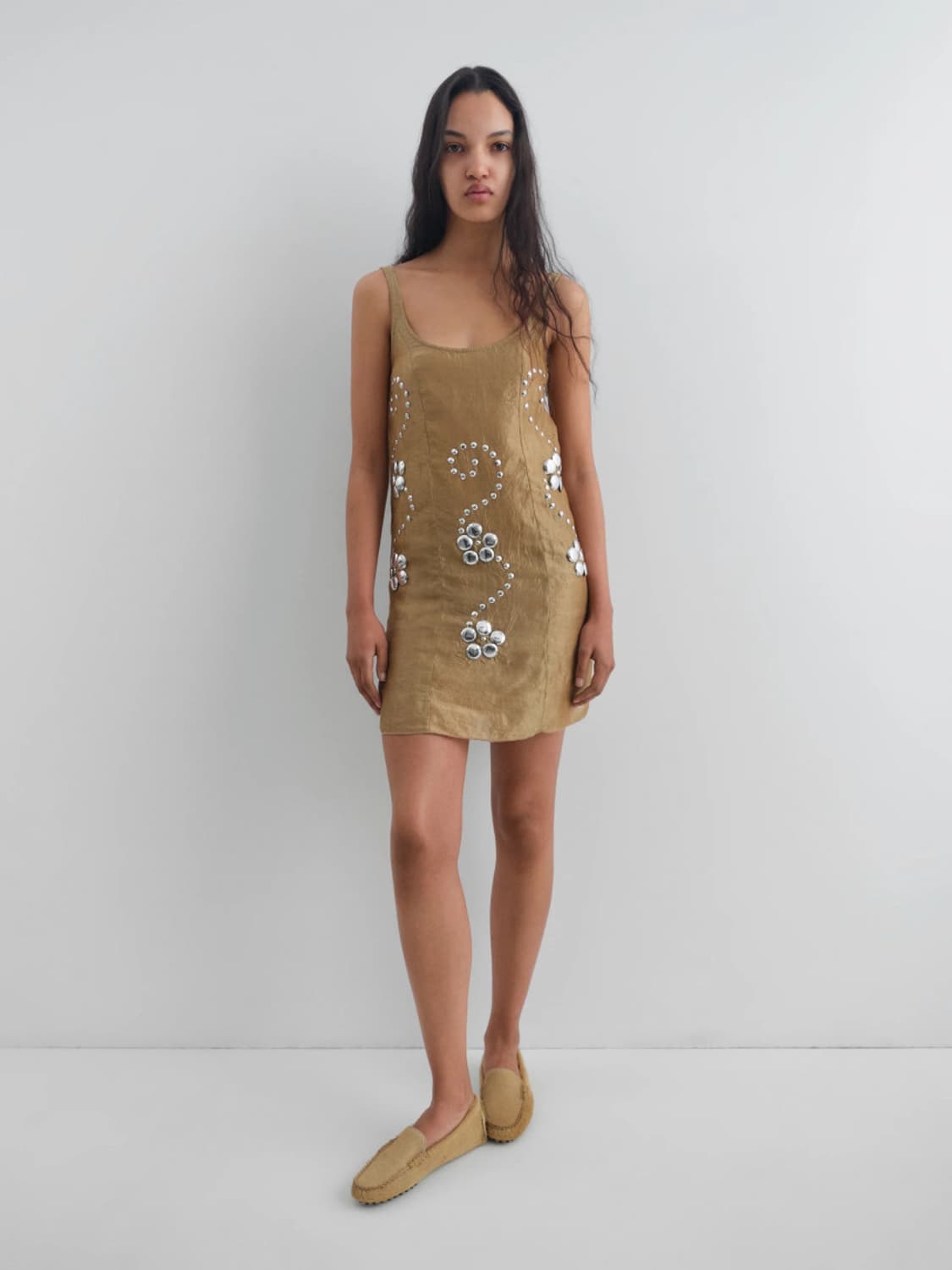 [XS,S]기마구아스 Claude 스터드 미니 드레스/메탈릭 상품이미지2