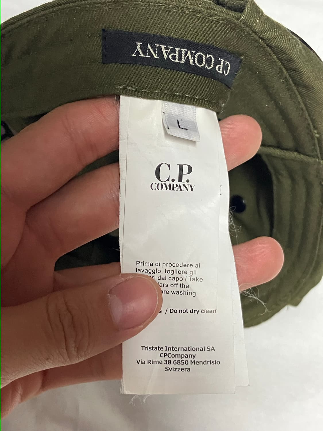 초레어) CP 컴퍼니 고글 렌즈 자수 볼캡 올리브 상품이미지5