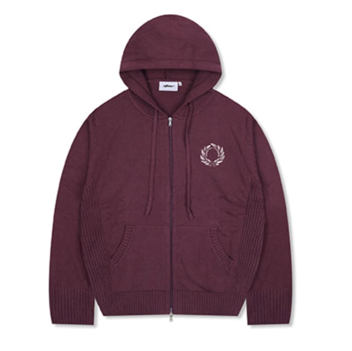 [엑스톤즈] 모노 니트 후드 집업 (BURGUNDY) 상품이미지1