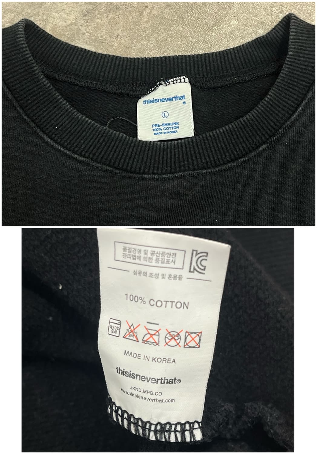 디스이즈네버뎃 맨투맨 블랙 L #csz2272  상품이미지4