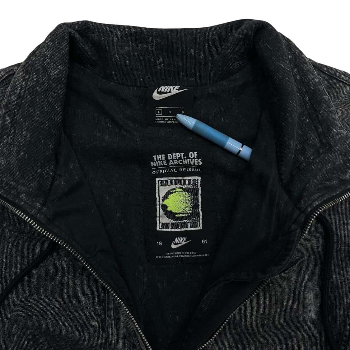 나이키 블랙자수 흑청 집업 L 상품이미지4