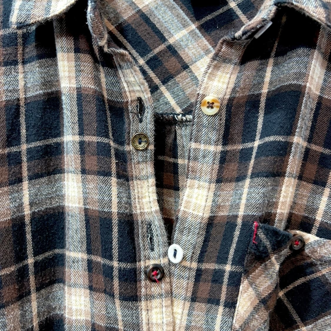 Cross&Co 더블 버튼 플란넬 셔츠 (M) 상품이미지6