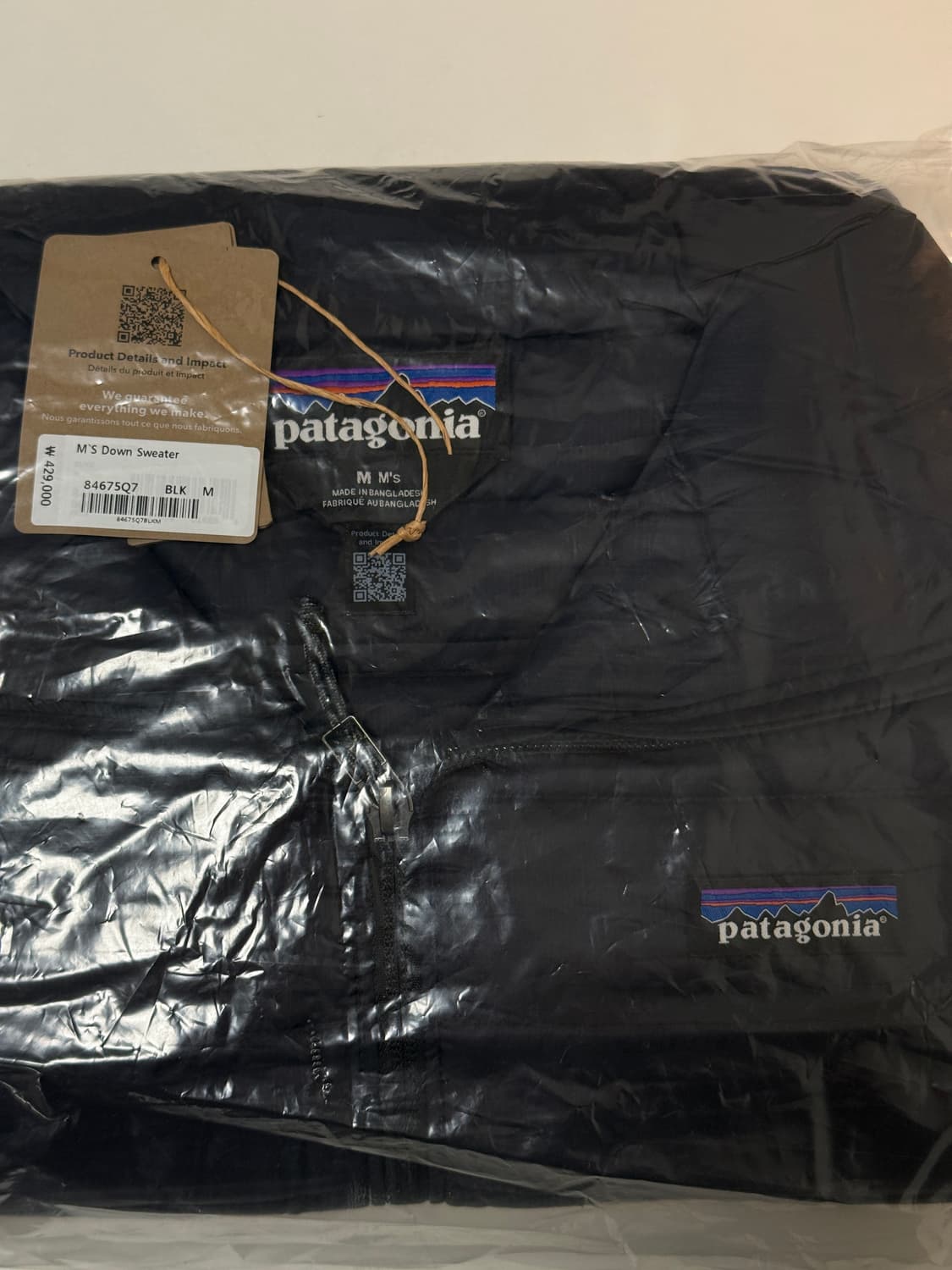 [M] 파타고니아 다운 스웨터 경량패딩 블랙 상품이미지2
