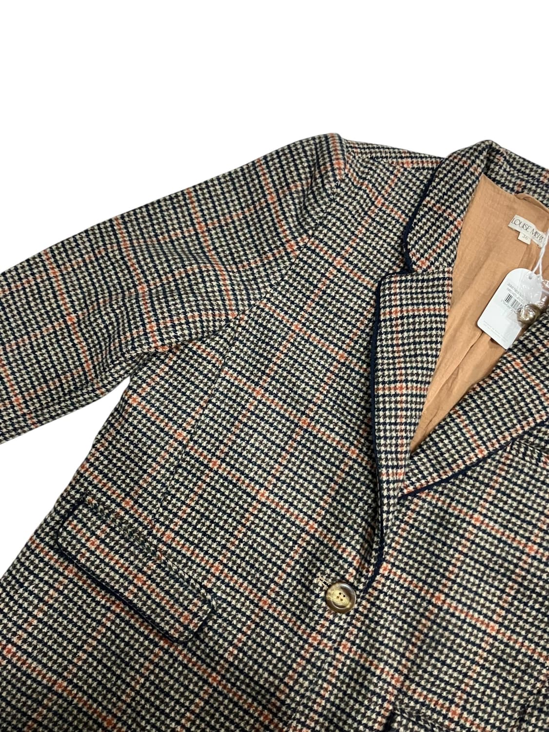 루이스미샤 원버튼 체크 패턴 자켓 36 상품이미지3