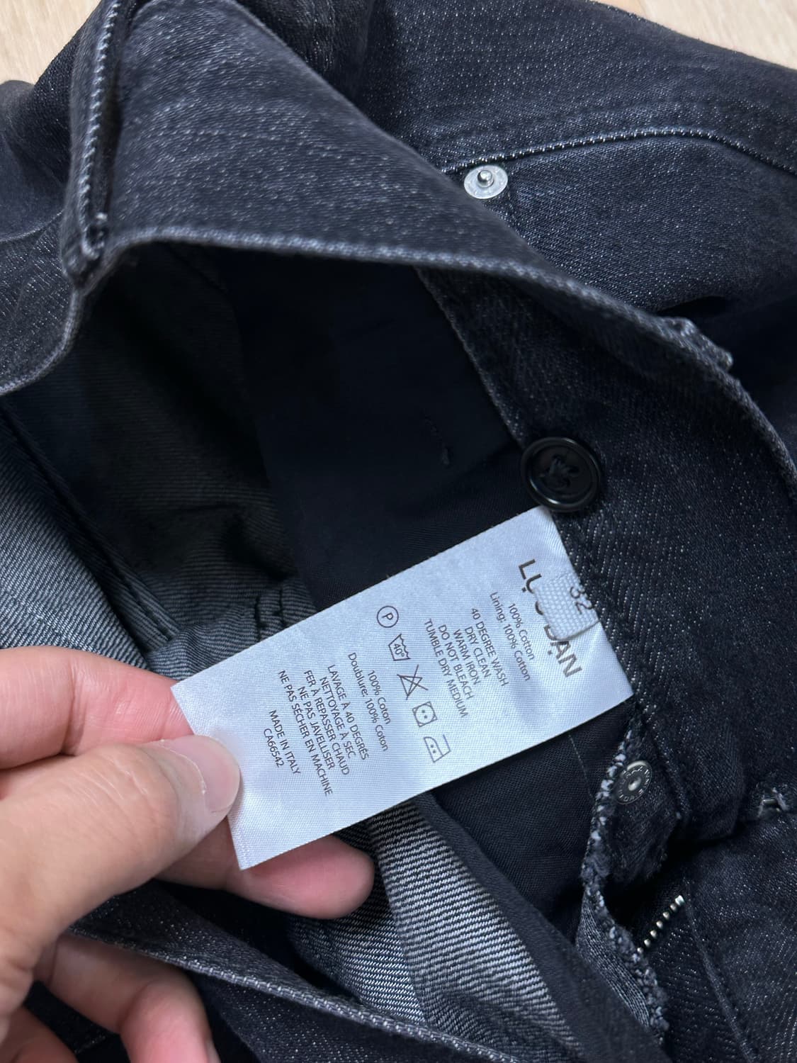 [32] 루단 플리츠 데님 팬츠 블랙 상품이미지6