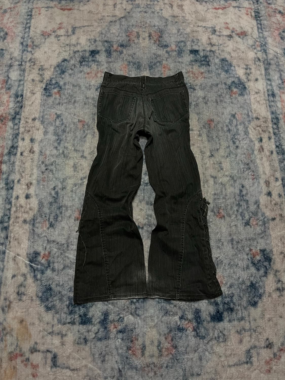 Place plan lettering lace up bell bottom 상품이미지7