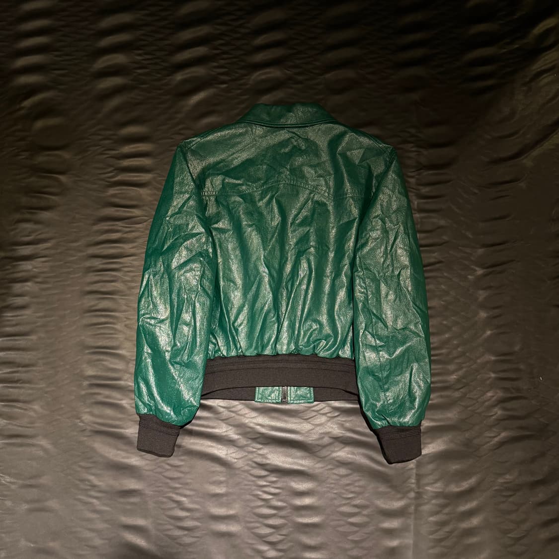 렉토 비건 레더 자켓 딥 그린 상품이미지2