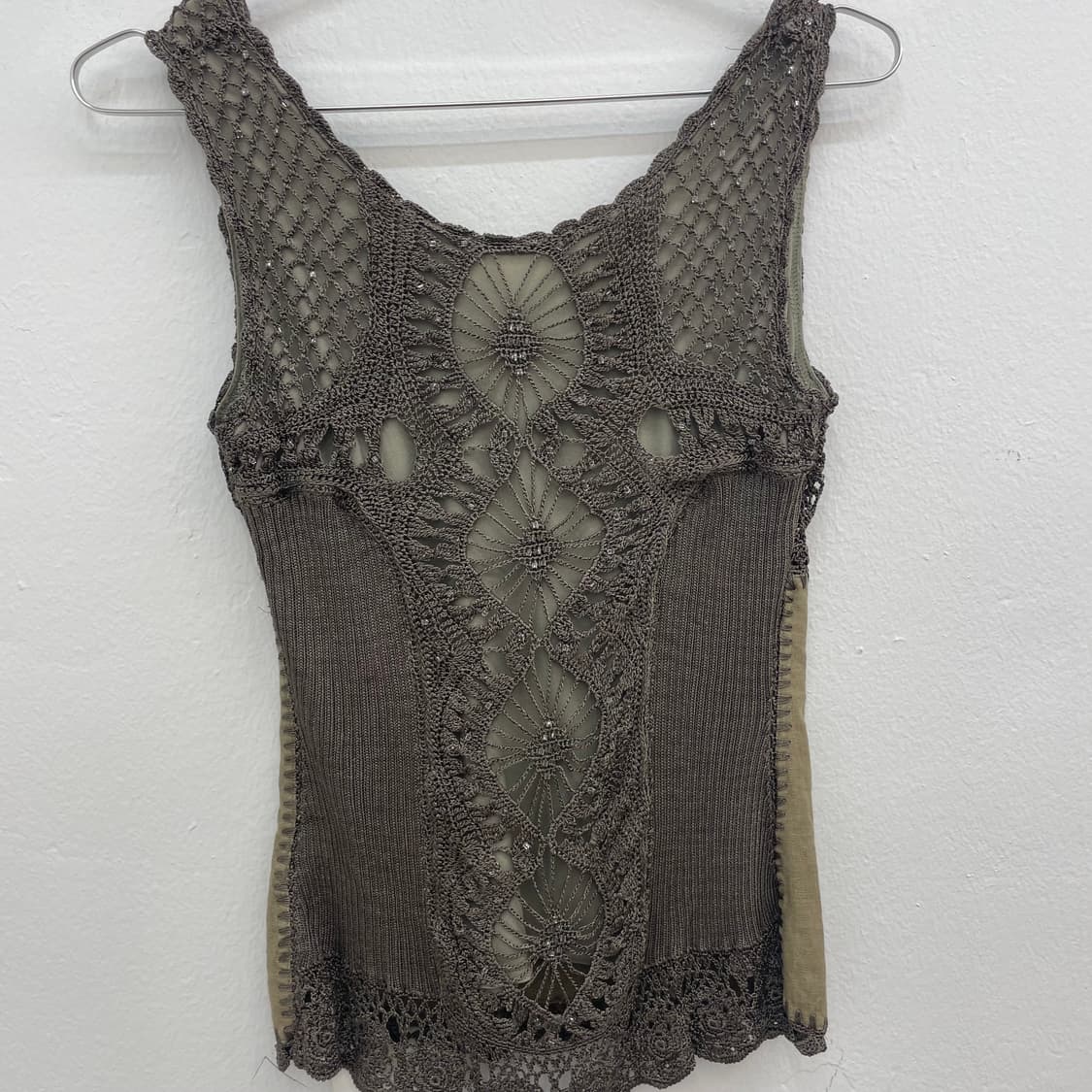 Crochet lace linen tank top 상품이미지2