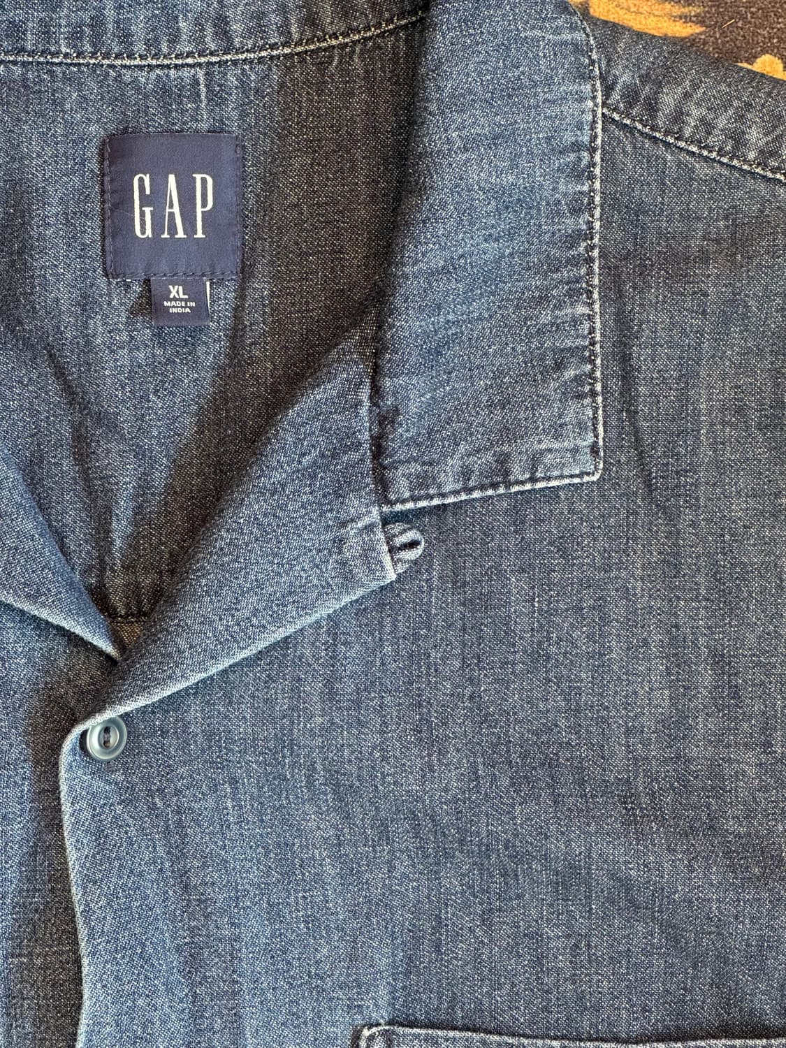 올드 갭 루프칼라 데님 하프셔츠 상품이미지3