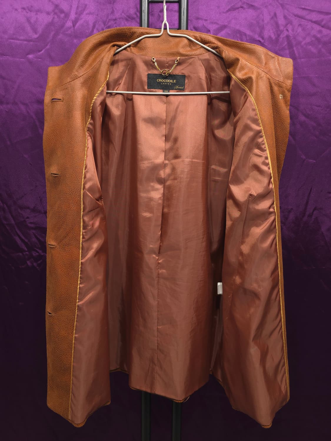 크로커다일 레이디 페이크 레더 하프 자켓 100 상품이미지2