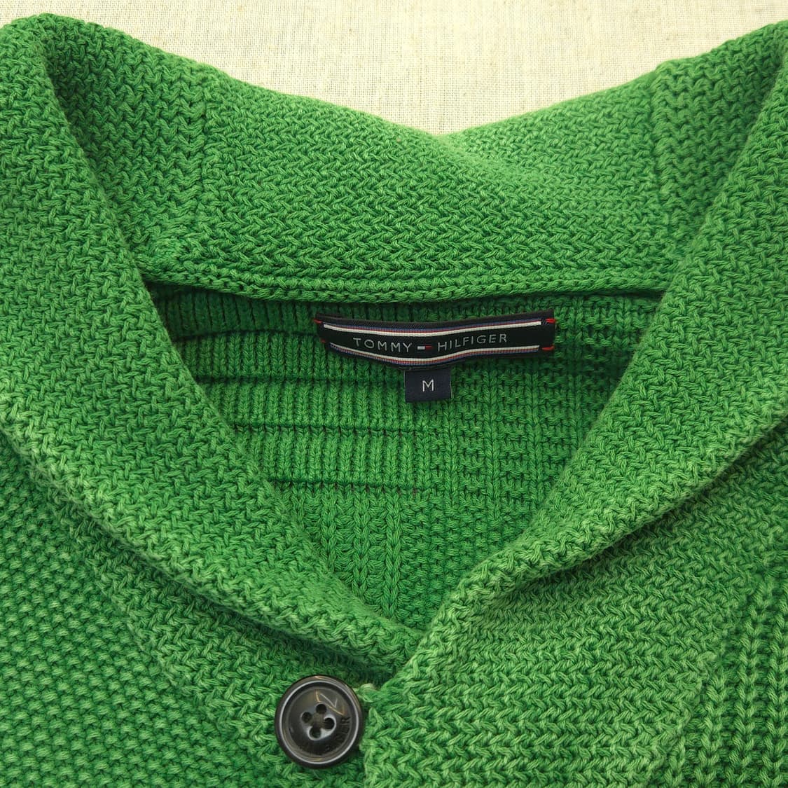 타미힐피거 그린색 니트  숄칼라 m 상품이미지3