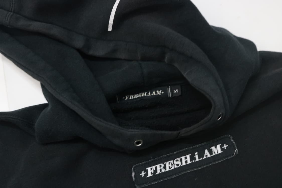 FRESH.i.AM 프레시아이엠  빈티지 스컬 패치 블랙 후드티셔츠 상품이미지9