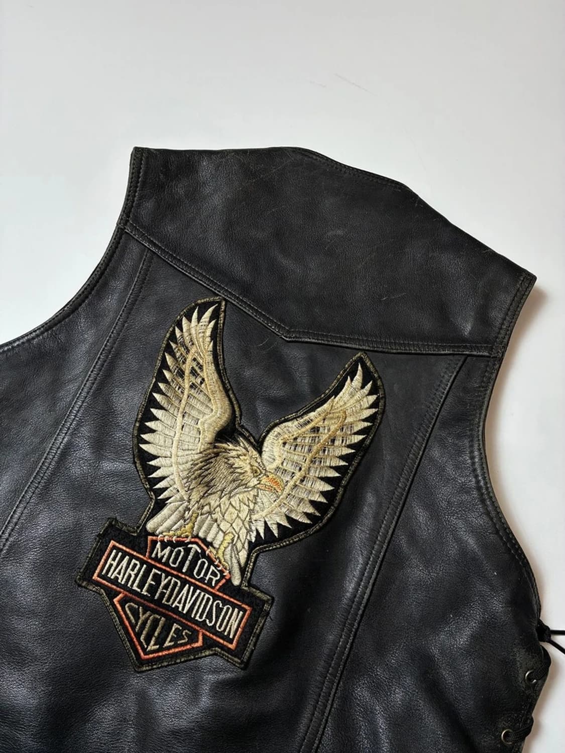 Selected 할리 복각 자수 코르셋 소가죽 베스트 PN8172 상품이미지6