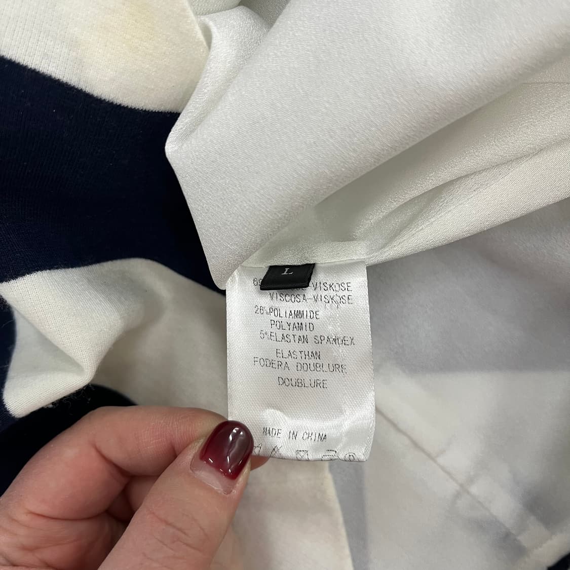 L 고급 언발 스트라이프 반팔 원피스 0123M 상품이미지3