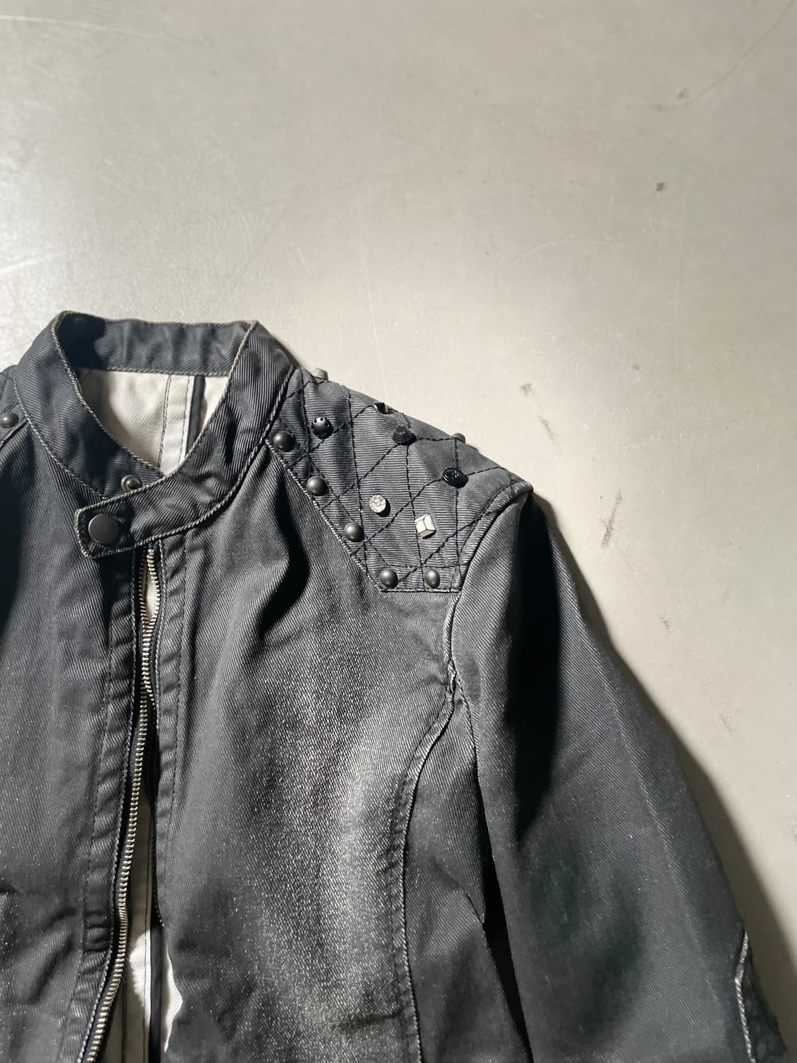 BUONA GIORNATA Studded Black Denim Jacke 상품이미지2