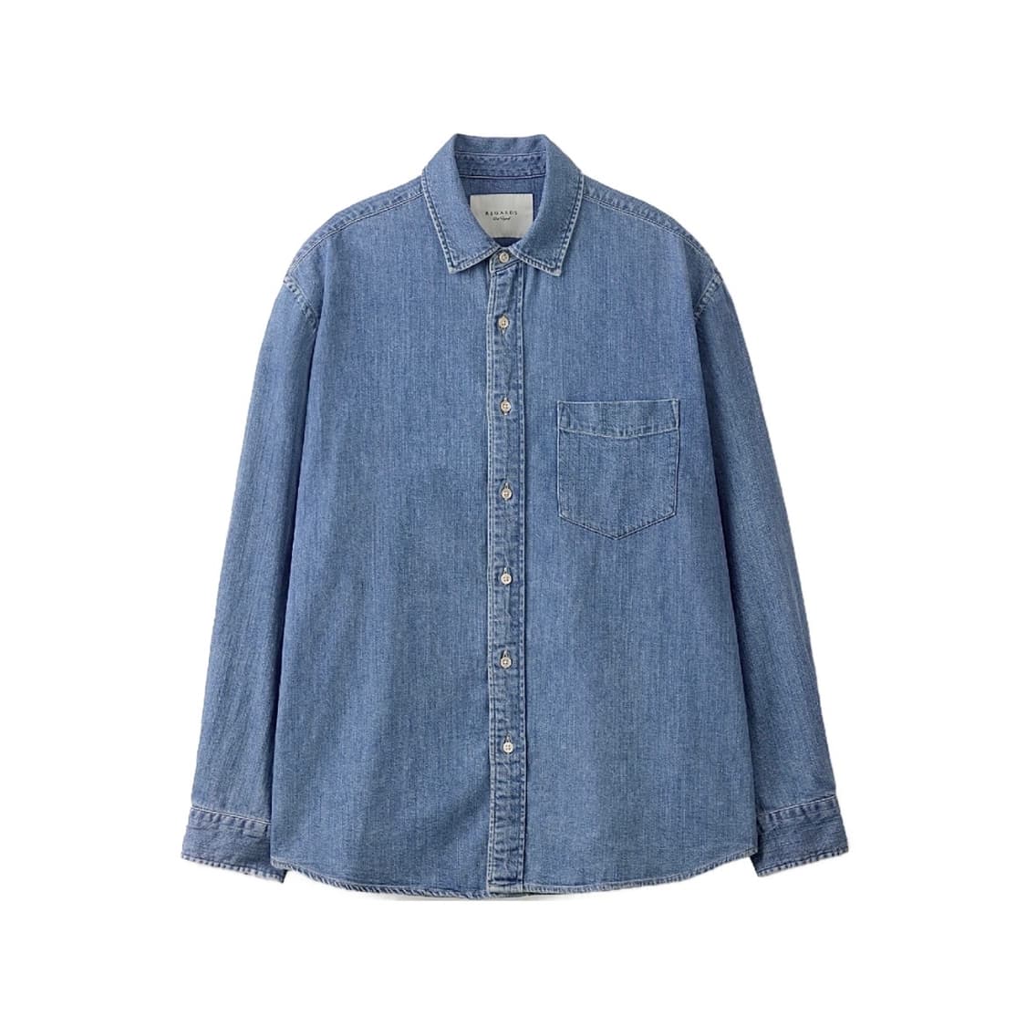 (1회착 우체국 택포가격) 리가즈 올블루 코튼 데님 셔츠 미드 블루 4 상품이미지1