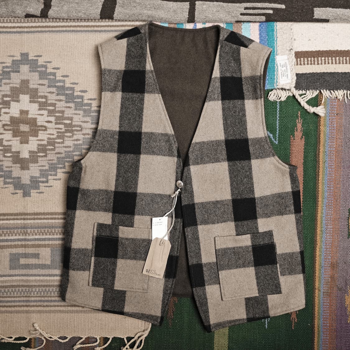 오어슬로우 리버서블 울 멜튼 베스트 2사이즈 상품이미지3