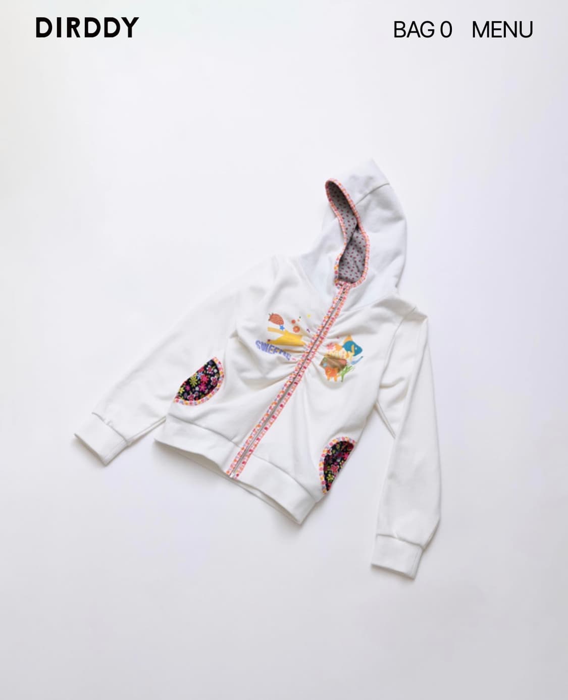 Dirddy BABY SISTER'S HOODIE (WHITE) 상품이미지1