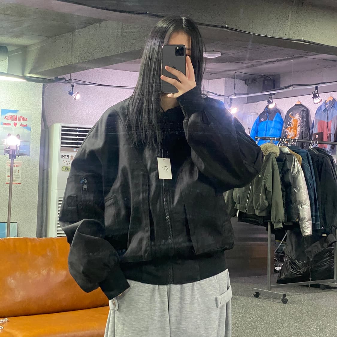 메종미네드 MA-1 블랙 오버 블루종 자켓 B3934 상품이미지1