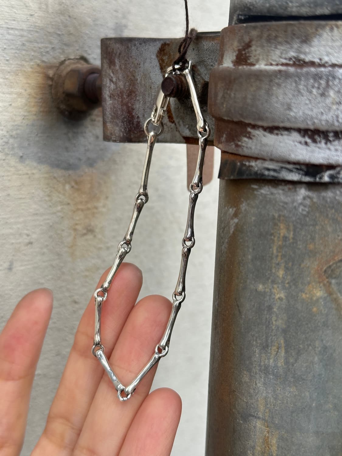 Skull Bone Bar Chain 925Silver Bracelet 상품이미지1