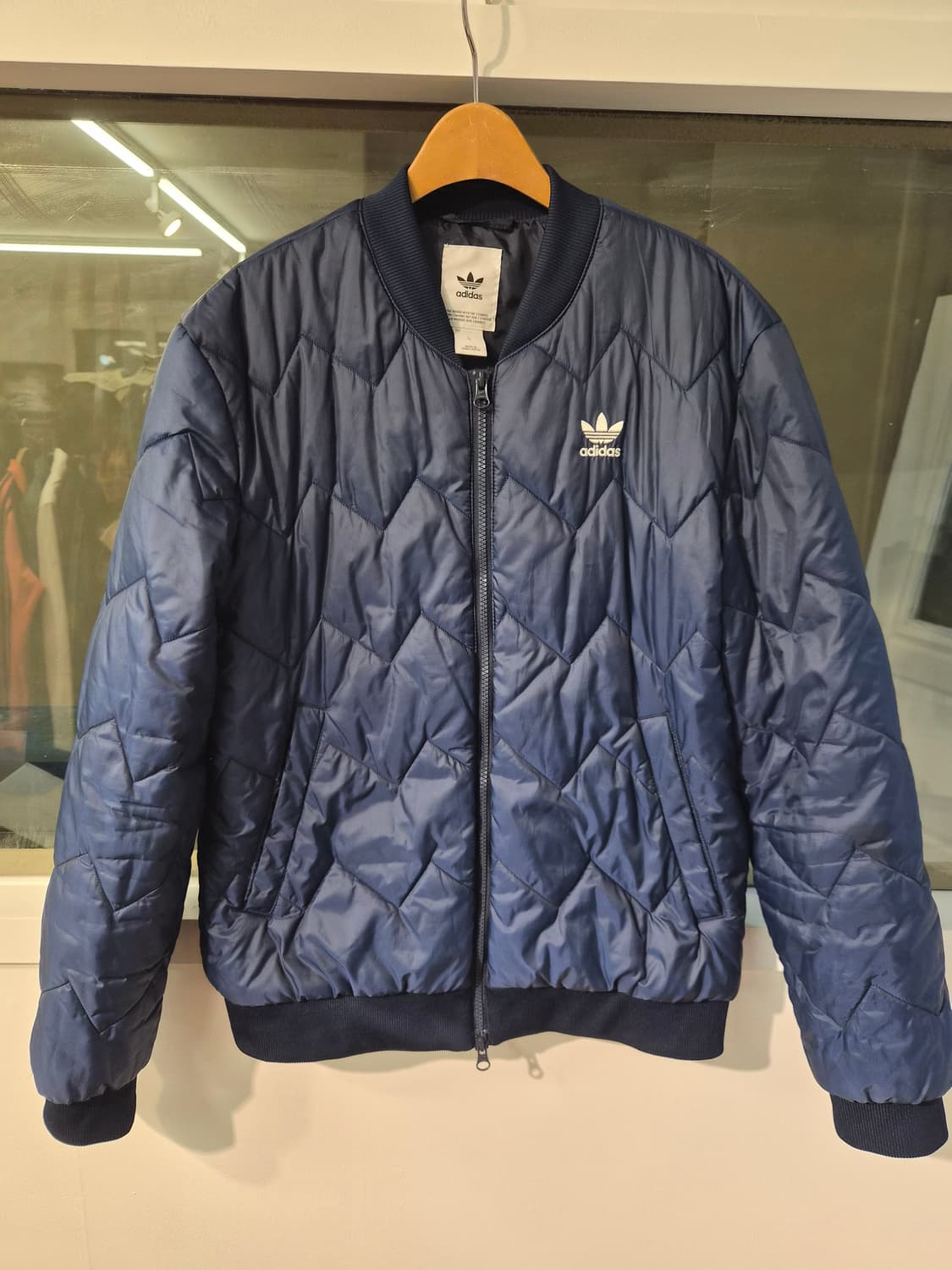 L) 아디다스 SST 네이비 퀼팅 점퍼 팝니다 상품이미지1