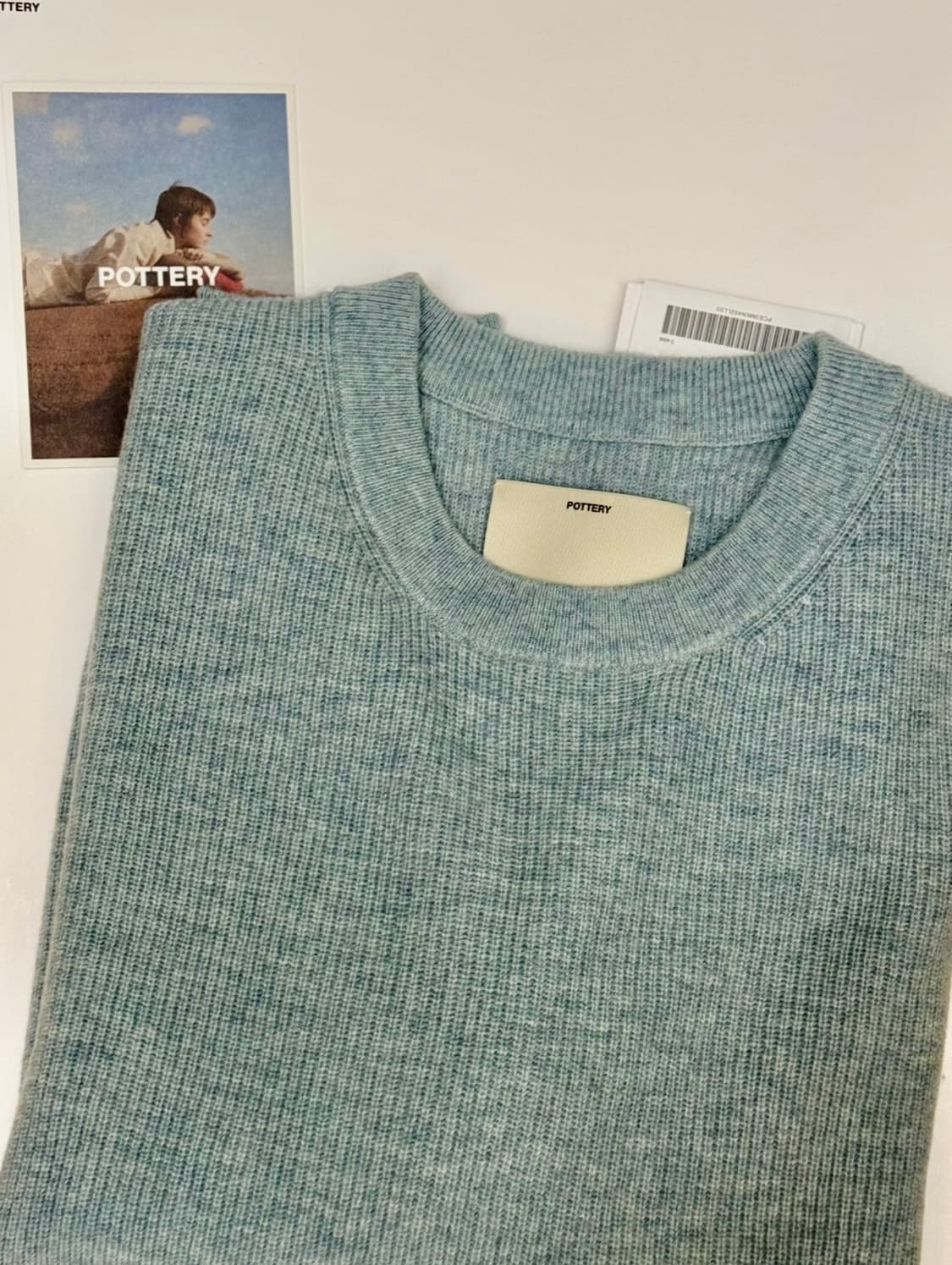 [3] 포터리 컴포트 크루넥 니트, 라이트 블루 색상  상품이미지1