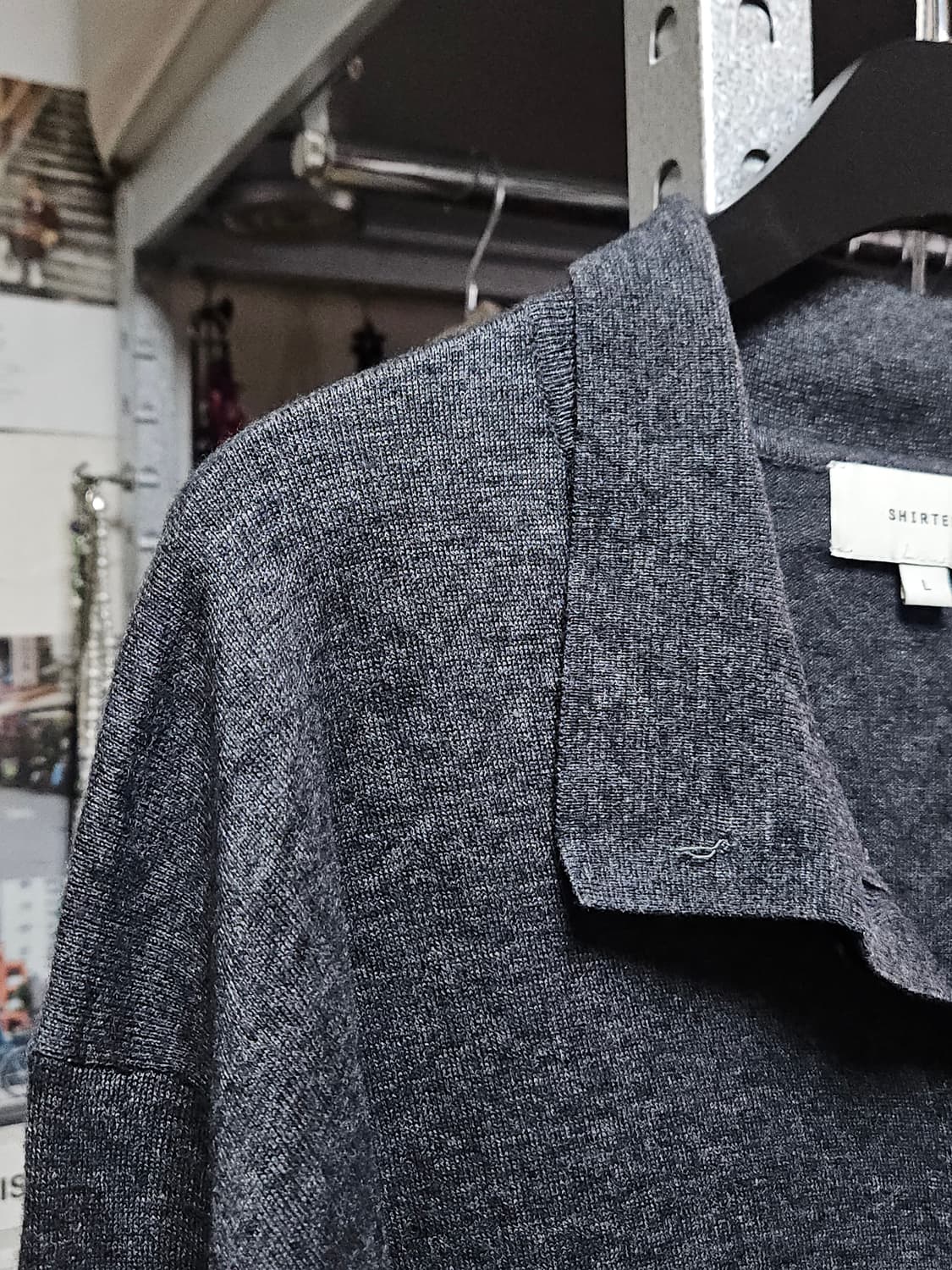 셔터 하이 칼라 트위스트 버튼 가디건 (L) 상품이미지5