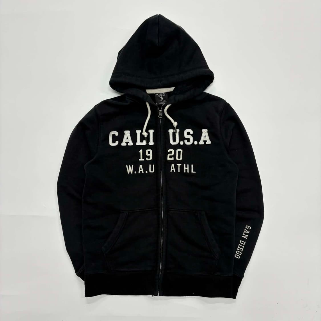 후아유 y2k 블랙 러블리힙 스웻 후드집업 희귀져지(L) 상품이미지2