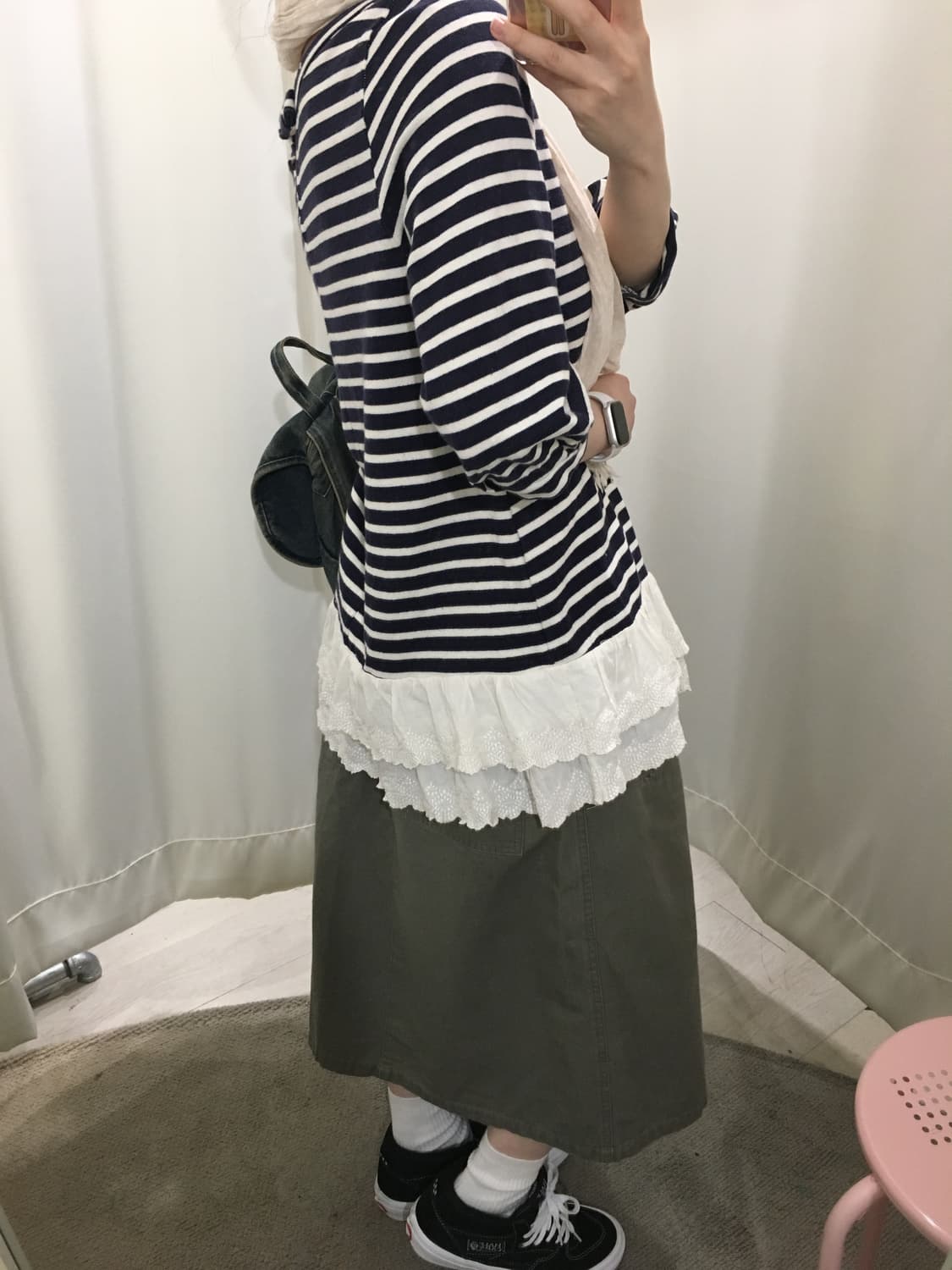 stripe lace top 상품이미지5