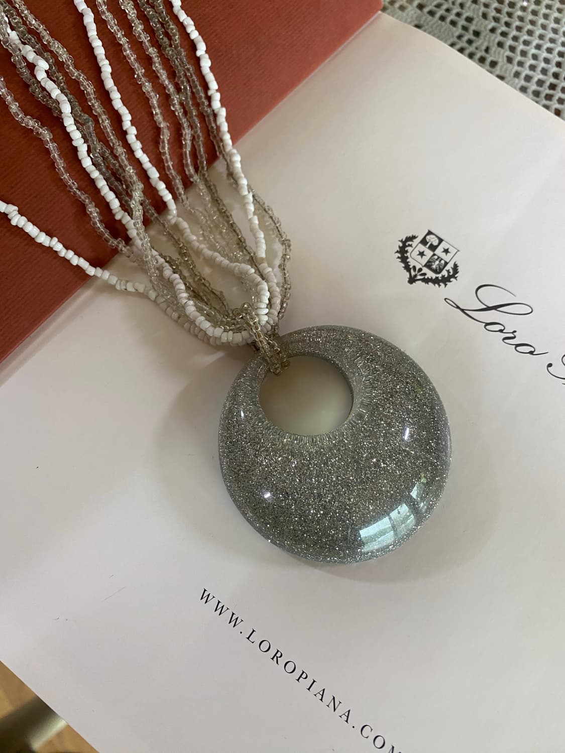 글리터 원형 실버 비즈 목걸이 페어리 키치 상품이미지3