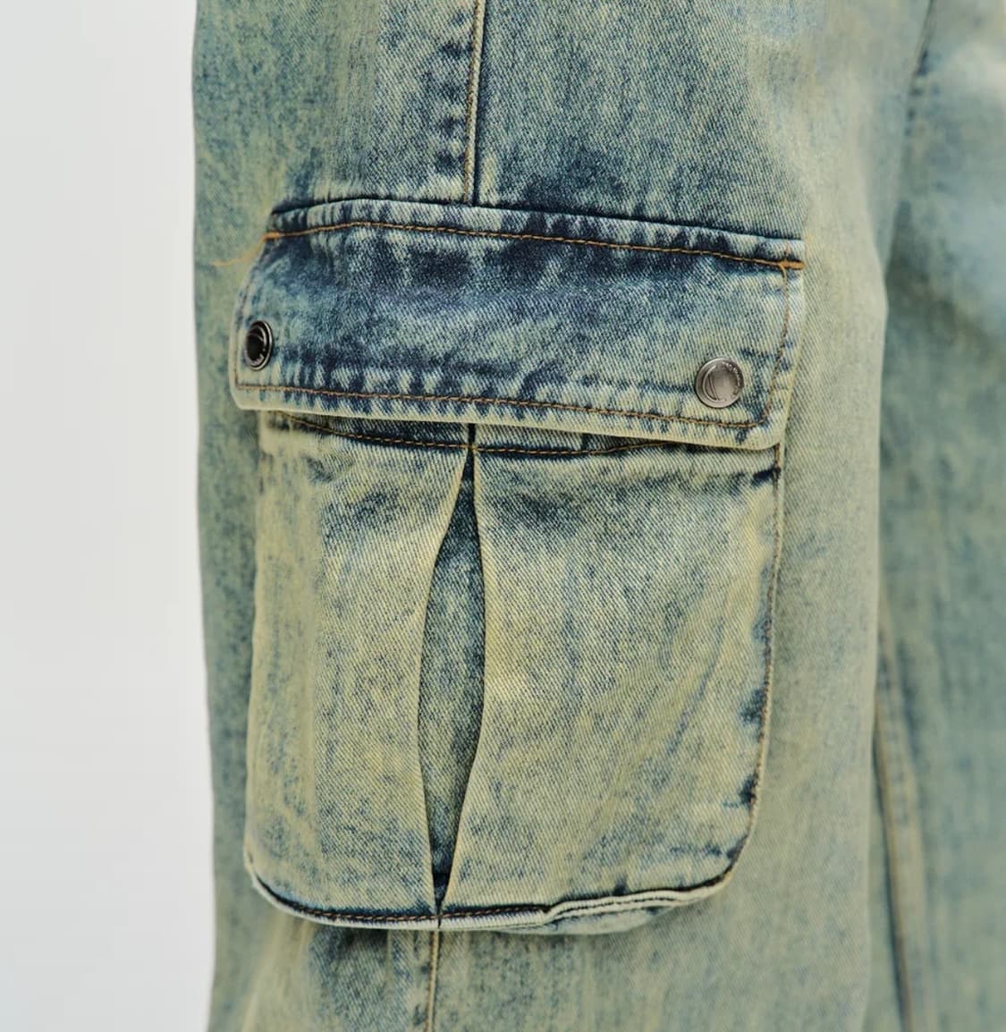 앤더슨벨 시미즈 데님 카고 진 COATED YELLOW 상품이미지4