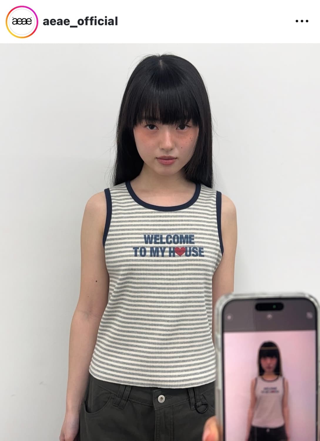 aeae 에이이에이이 웰컴 투 마이하우스 슬리브리스 멜란지그리이 상품이미지1