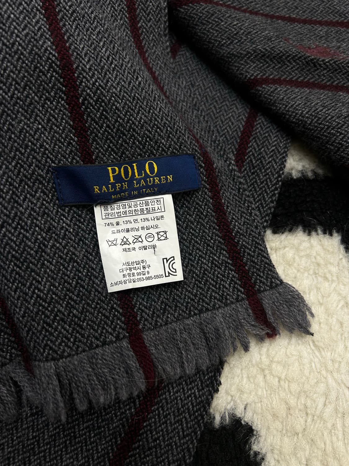 폴로랄프로렌 울 혼방 머플러/짙은그레이 상품이미지3