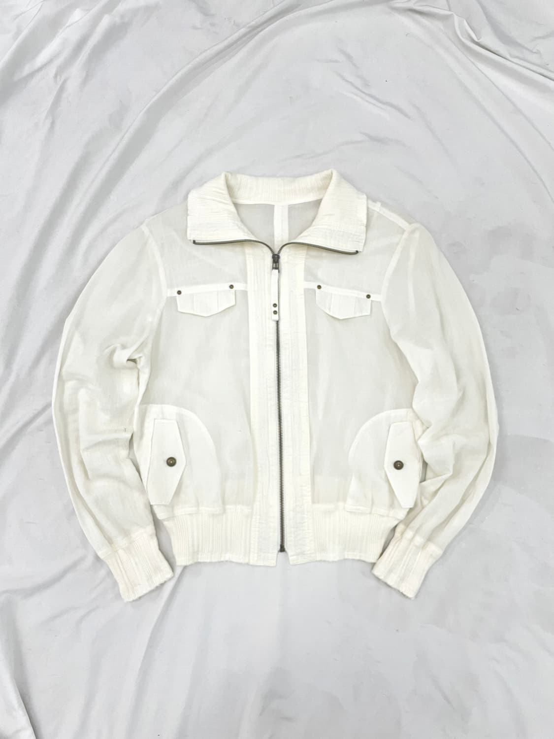 y2k white semi see-through jacket 상품이미지3