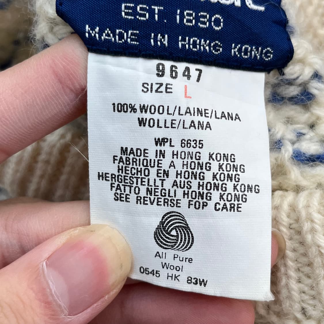 울리치 남성 울 100% 니트 (L) 상품이미지4