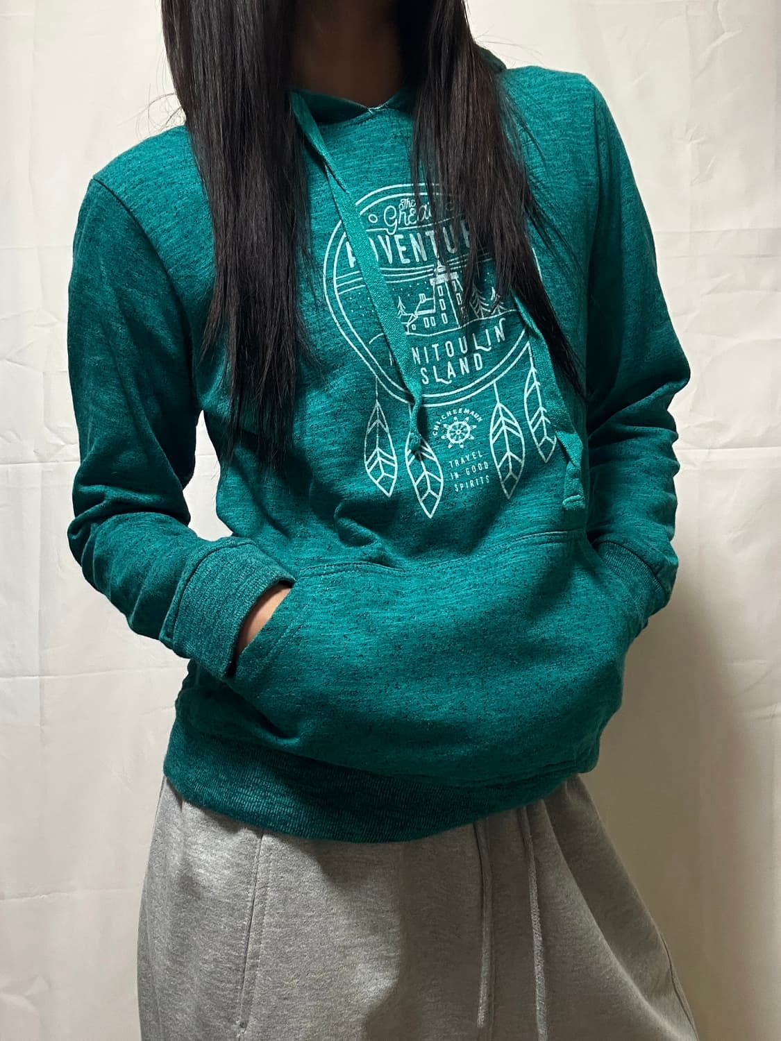 빈티지 프린팅 기모 후드티 상품이미지1