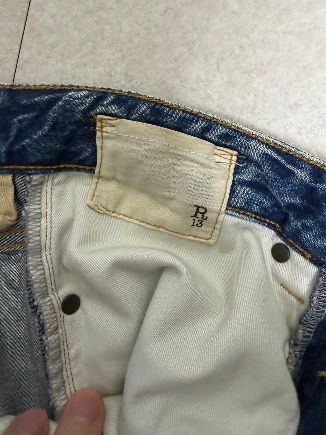 R13 배기 청바지 상품이미지3