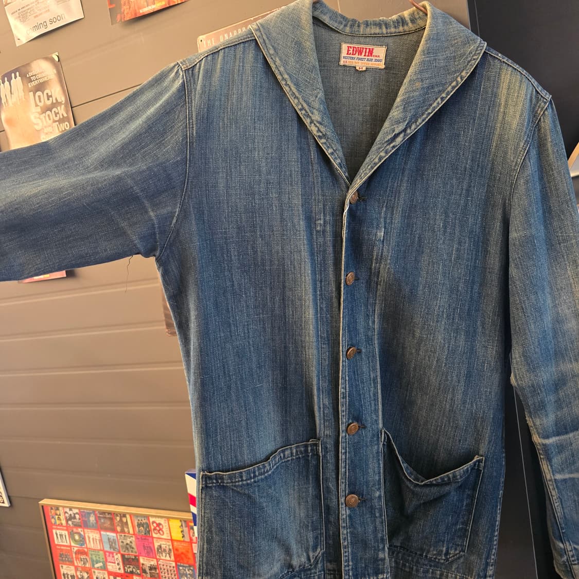 60s to 70s EDWIN커버올 자켓 워크 자켓 빈티지 데님 자켓 상품이미지3