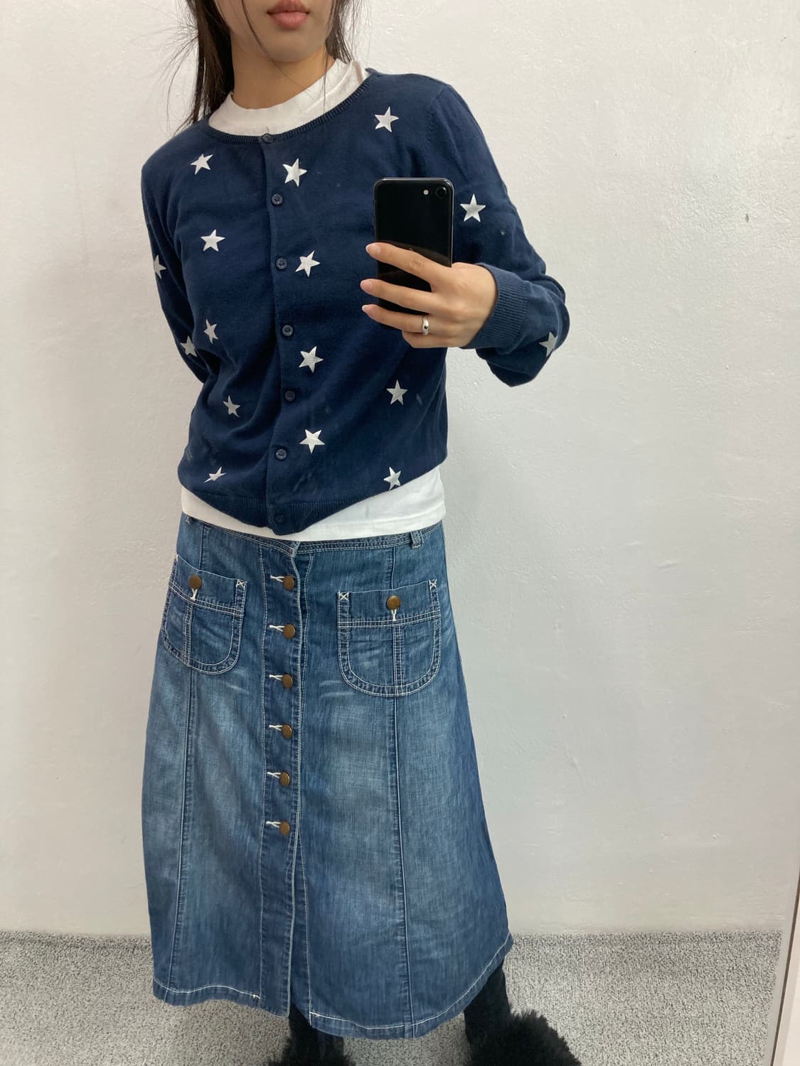 H&M 별무늬 네이비 가디건 상품이미지2