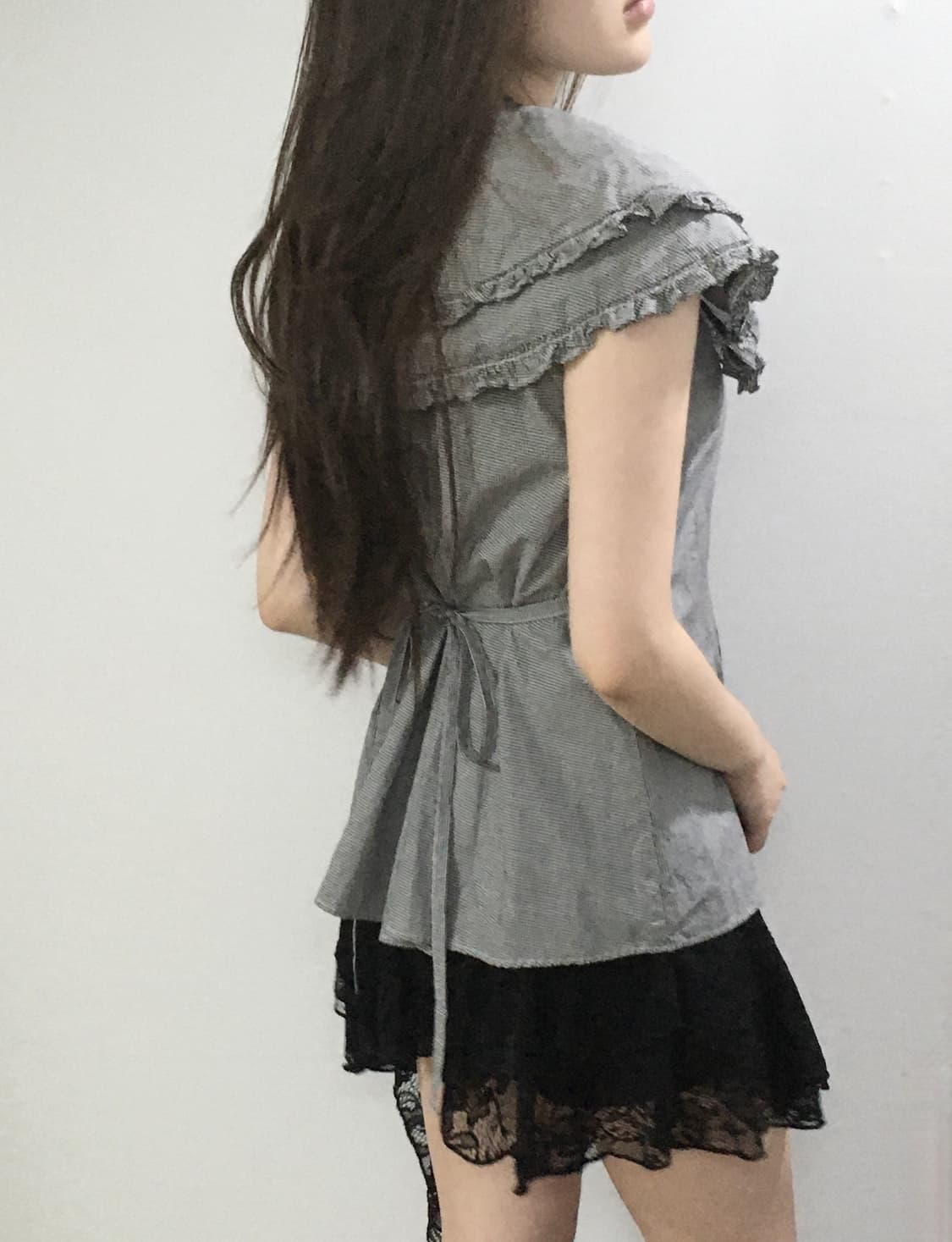 스나이델 빅카라 리본 블라우스 상품이미지2