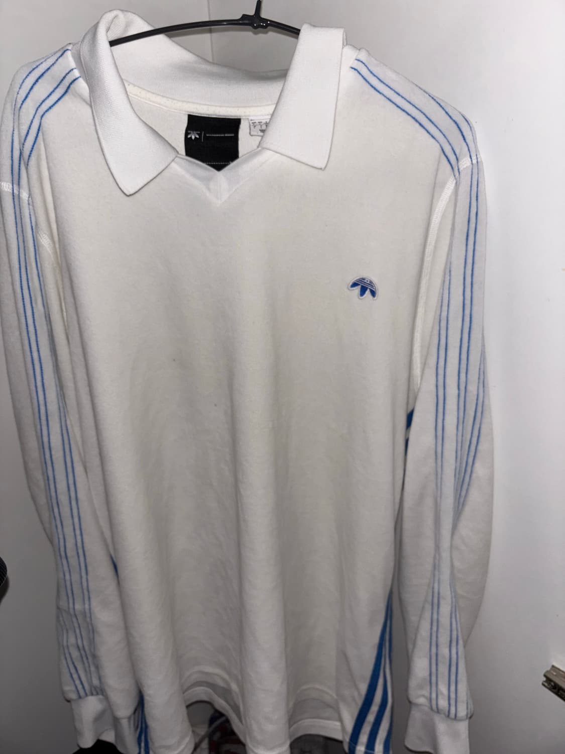 알렉산더왕x아디다스 벨루어 카라티 긴팔 화이트 블루 상품이미지2