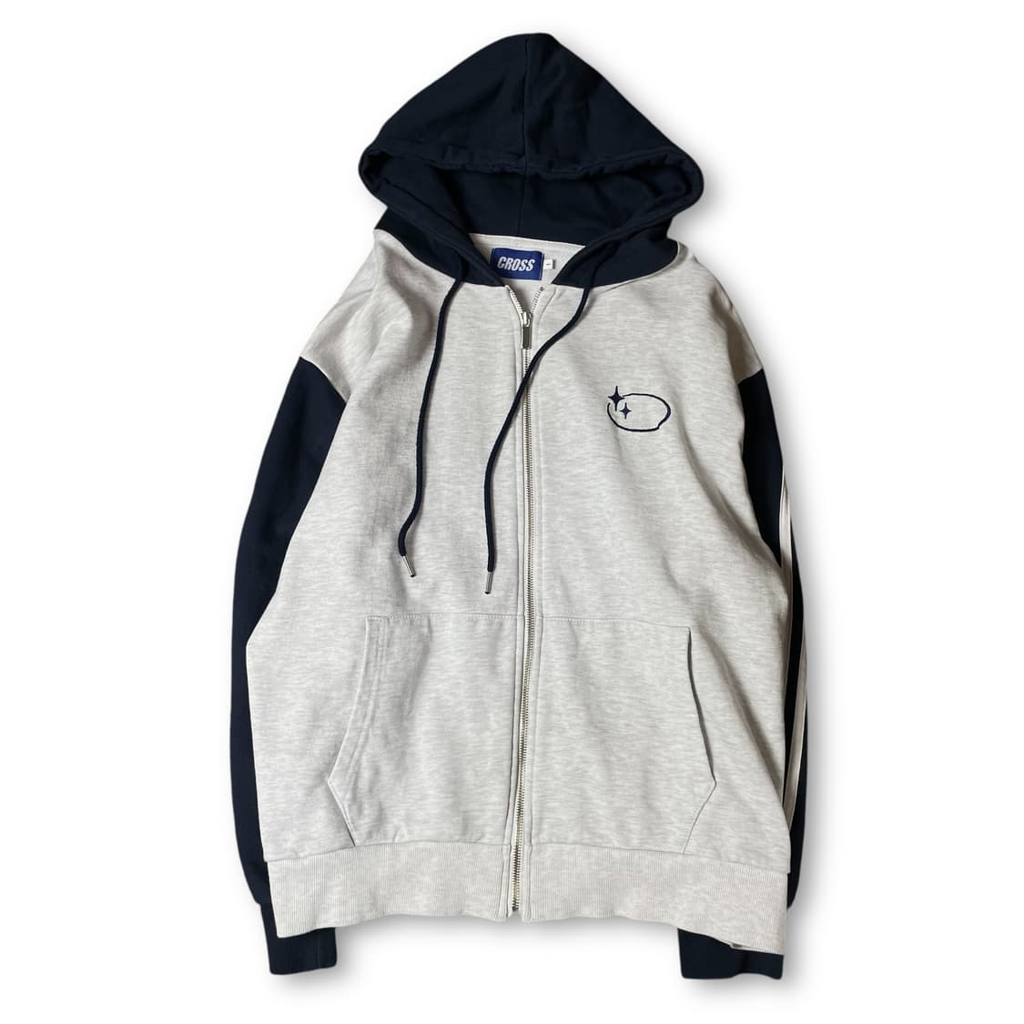 크로스 그레이 네이비 투톤 트랙탑 후드 집업 1 상품이미지1
