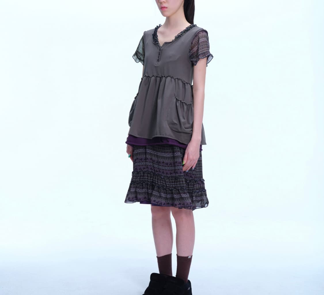 코이세이오 SHIRRING POCKET SLEEVELESS CHARCOA 상품이미지3