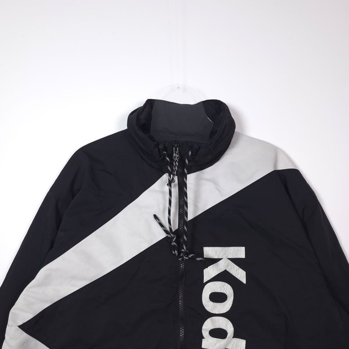 Kodak 빅로고 사선 배색 패딩 점퍼 블랙 L 상품이미지3