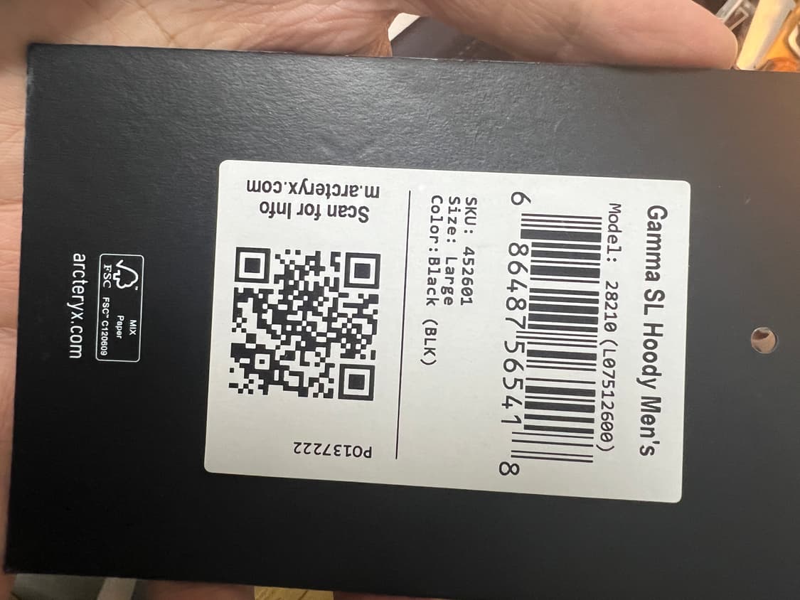 아크테릭스 감마sl 후디 블랙 팝니다 상품이미지4