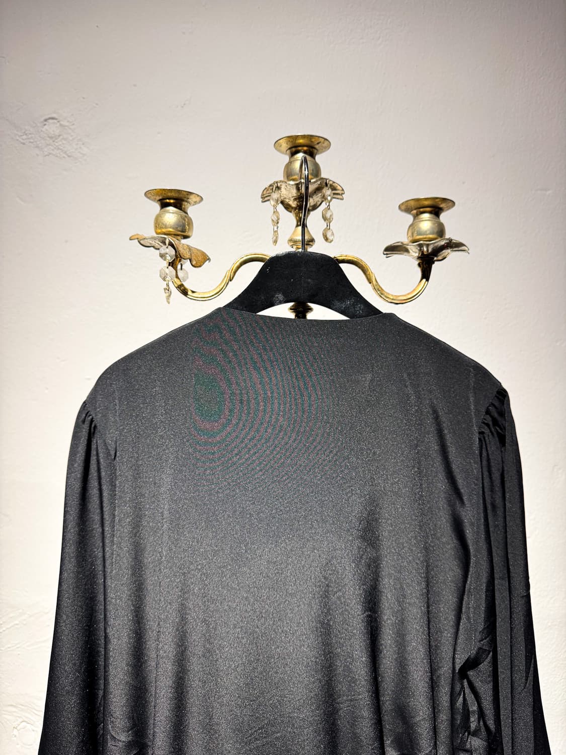 Black Lace Detail No-collar Shirt 상품이미지6