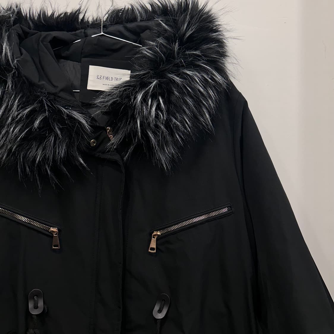 필드트립 모헤어 후드 롱 야상 누빔 개파카 상품이미지1