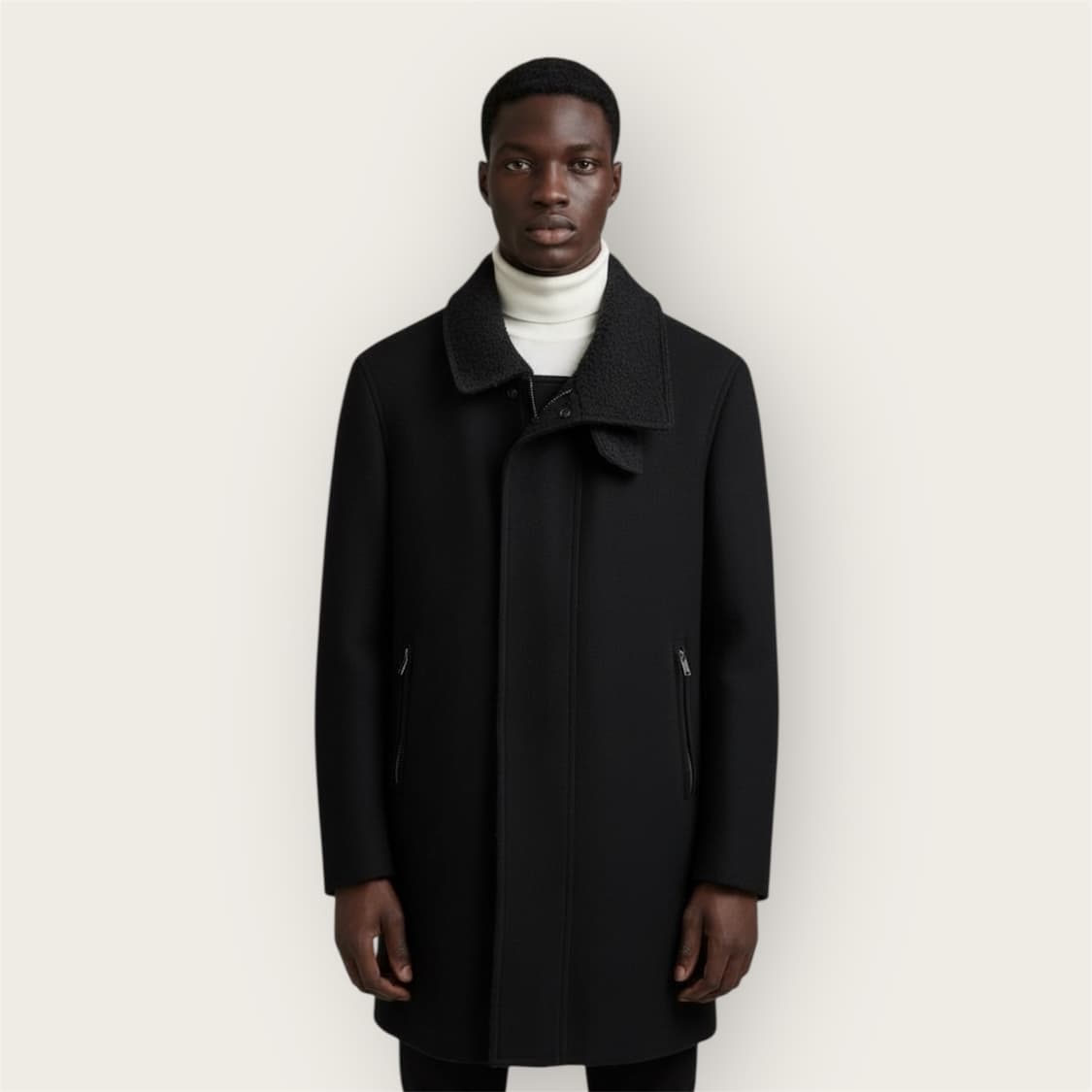 100/ 시스템옴므 캐시미어 블렌딩 시어링 패딩코트 상품이미지1