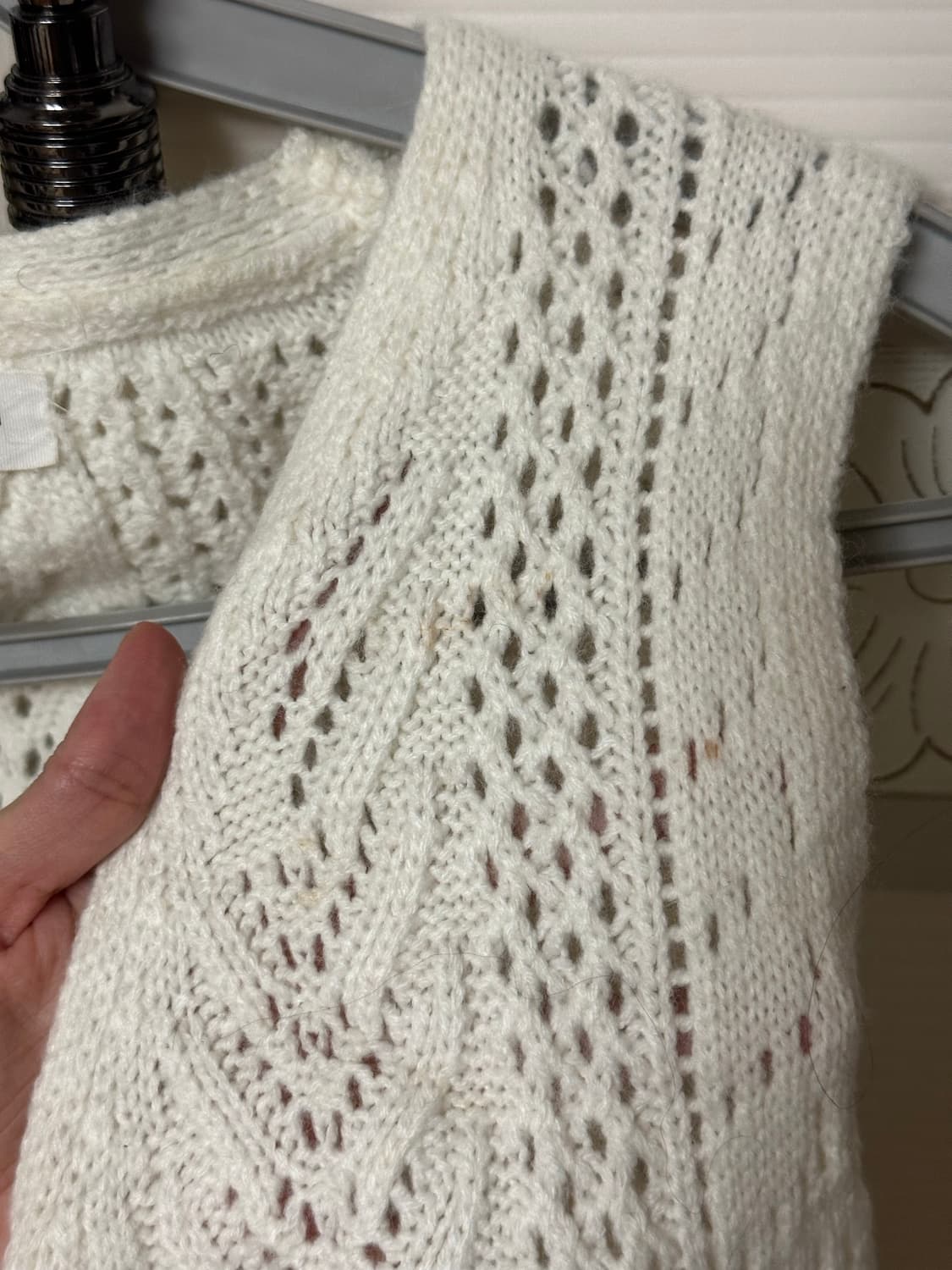 급처(착샷O) 빈티지 아이보리 니트 베스트 모리걸st 상품이미지6